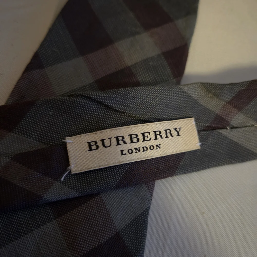 Burberry London Plaid Silk Linen Tie Made in England  Designer Necktie Prom - Picture 2 of 11